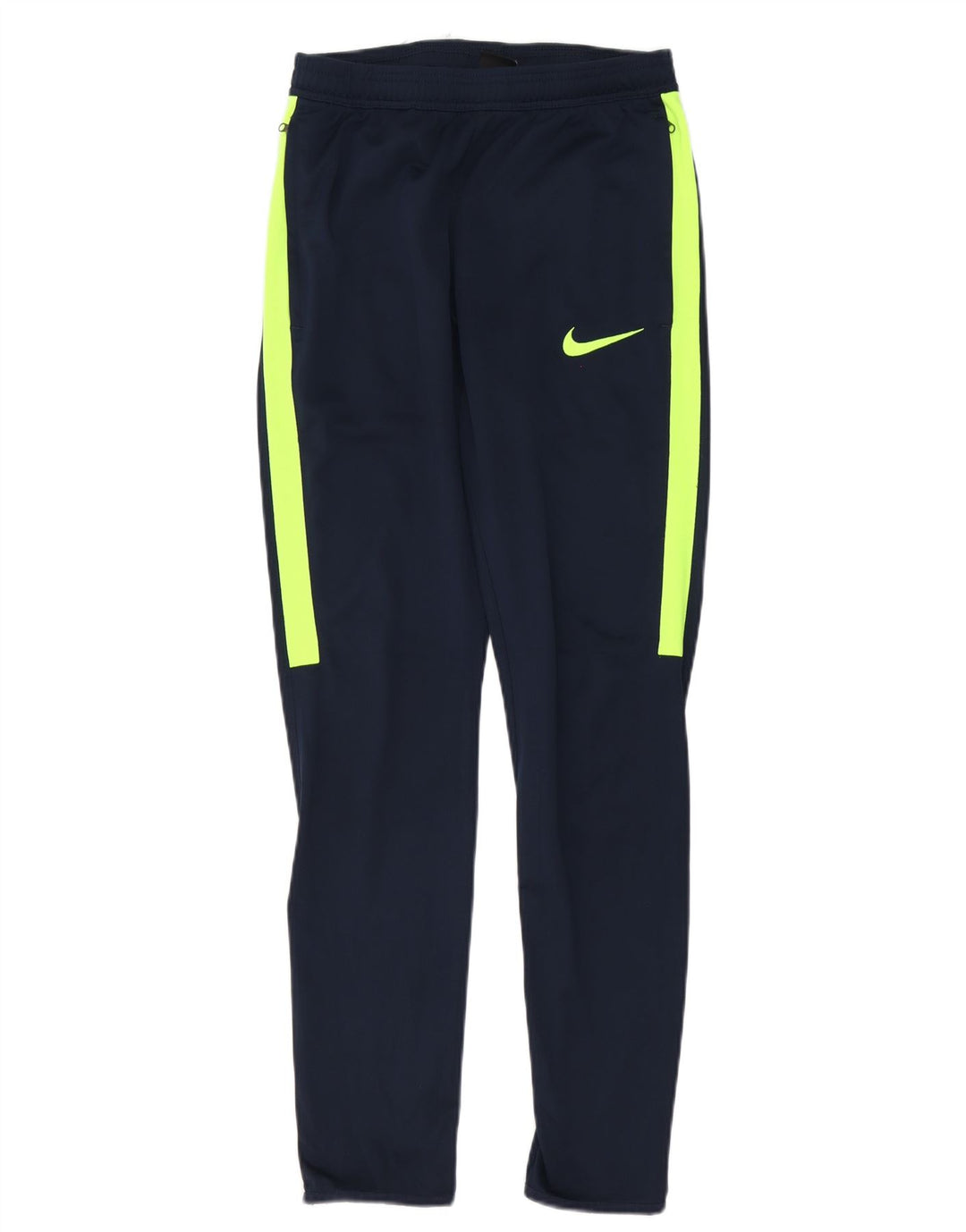 Nike Mens Dri Fit Tracksuit Trousers Small Navy Blue Colourblock Polyester