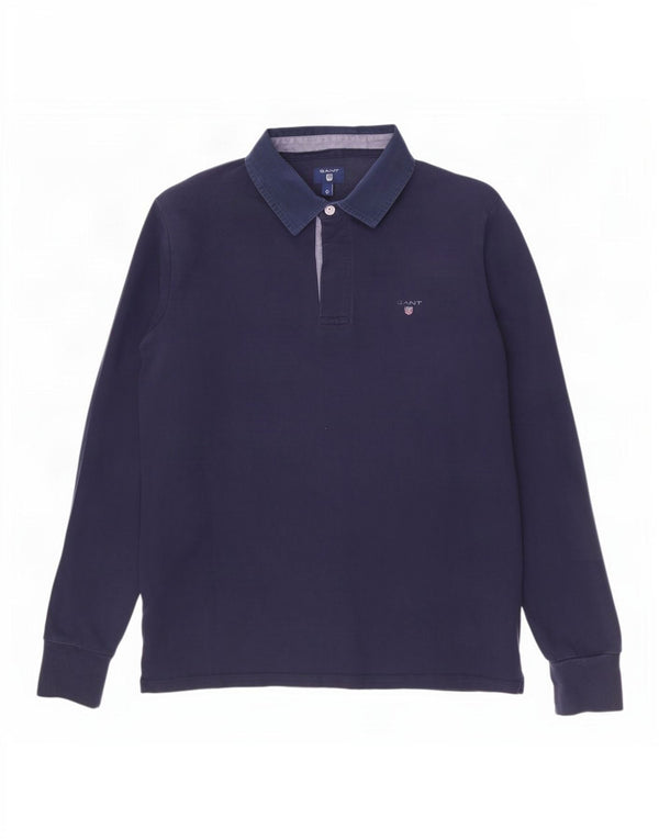 Gant Langærmet Polo Shirt til mænd Stor marineblå bomuld