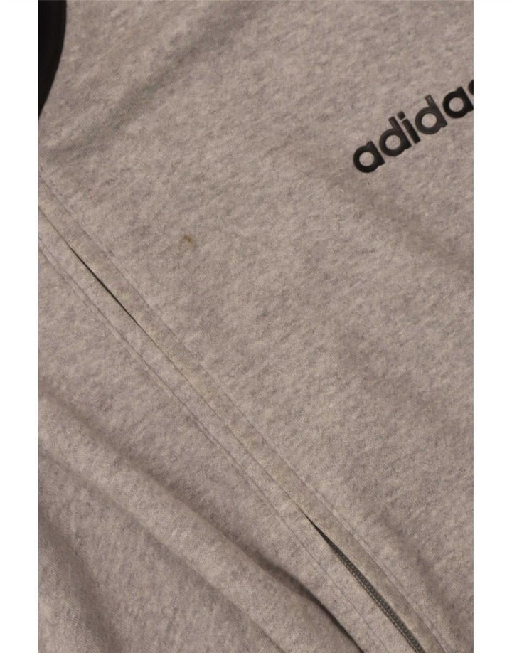 Adidas Mens Tracksuit Top Jacket 2XL Grey Colourblock Cotton