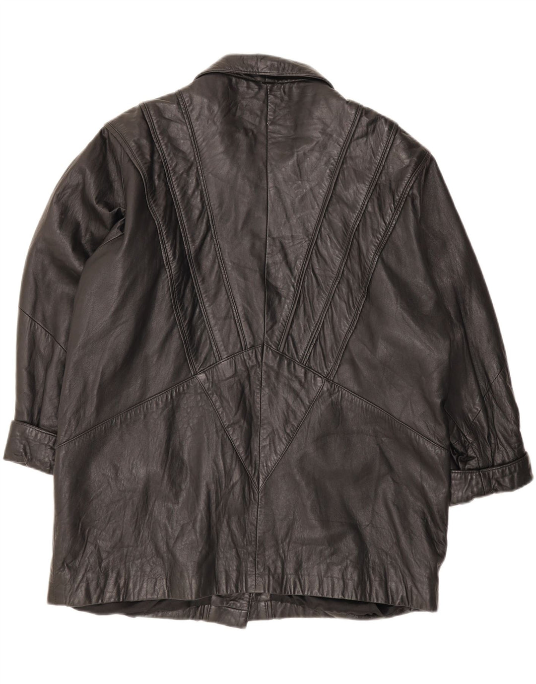Vintage dame læderjakke IT 48 XL sort læder