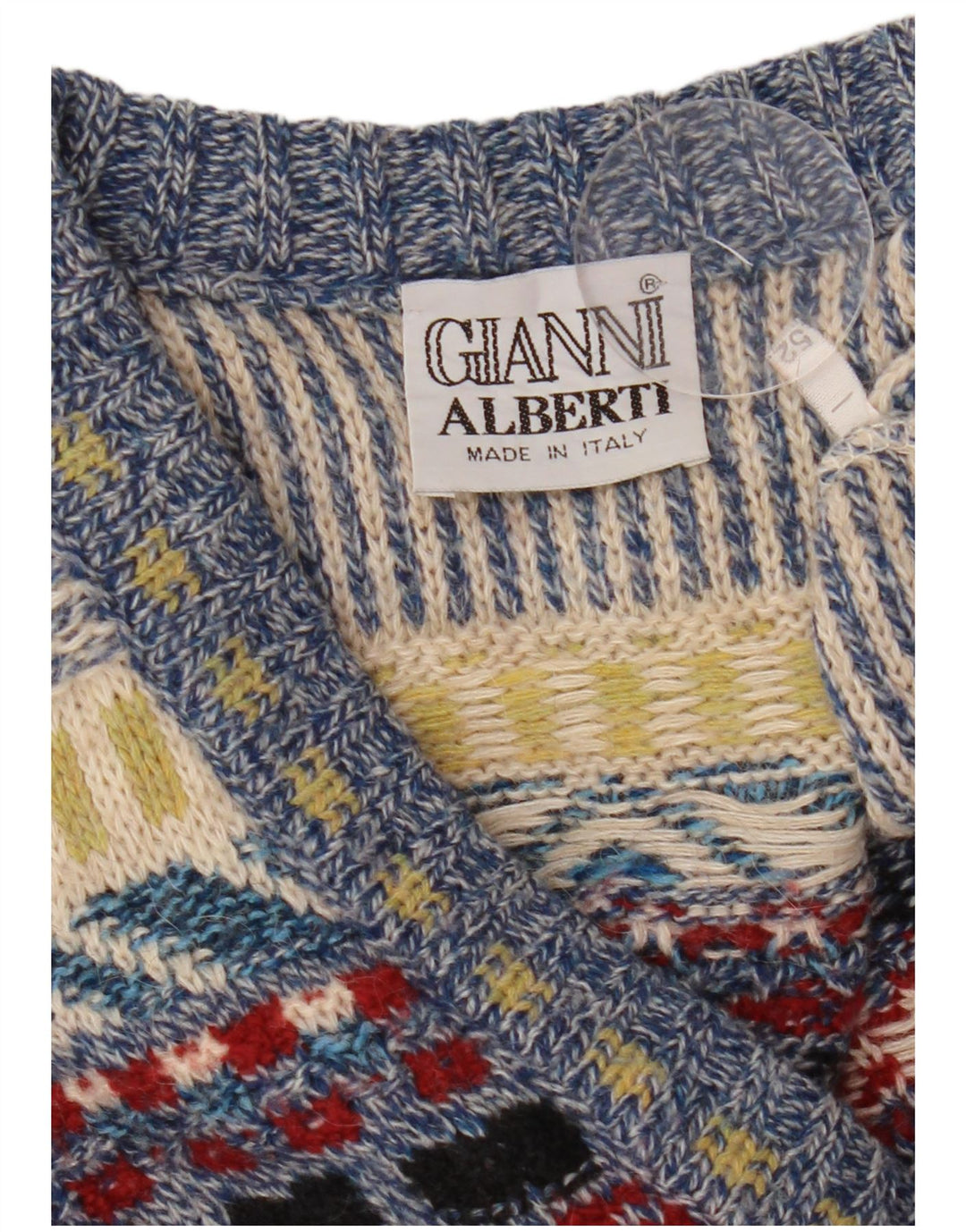 Gianni Alberti Mens V-Neck Jumper Sweater IT 52 Large Multicoloured