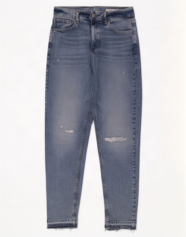 Marks & Spencer Jeans Mom Tapered para Mujer UK 12 Medium W32 L28 Azul