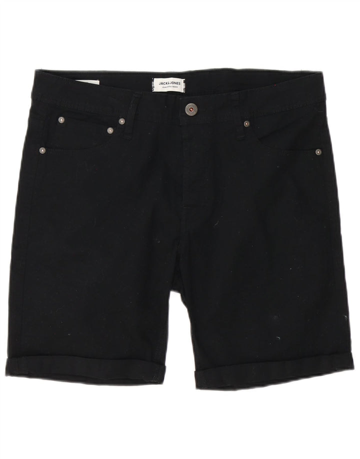 Jack & Jones Mens Casual Shorts Medium W32 Black Cotton