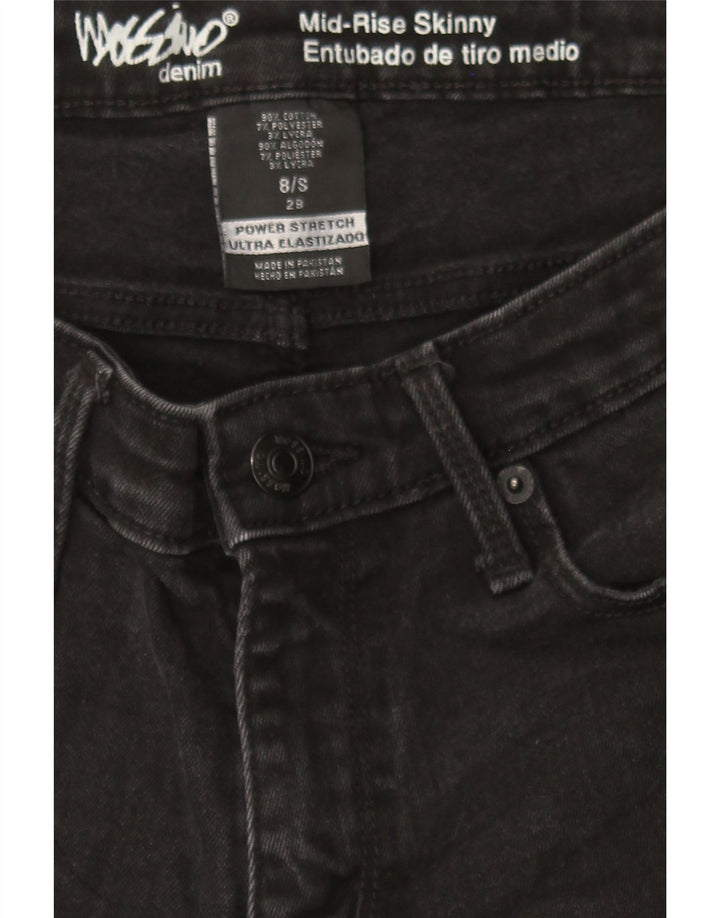 MOSSIMO Womens Mid Rise Distressed Skinny Jeans US 8 Medium W30 L29 Black Vintage Mossimo and Second-Hand Mossimo from Messina Hembry 