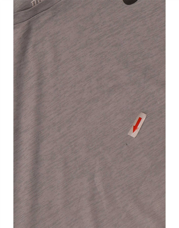 Męski T-shirt Nike Dri Fit Top, średni szary, poliester w prążki