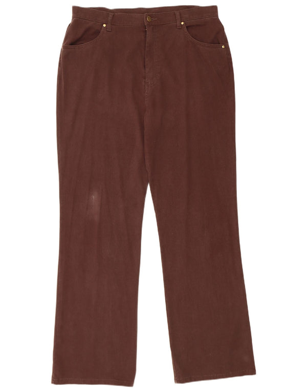 Marks & Spencer Womens Straight Casual Trousers UK 16 Large W34 L31 Brown