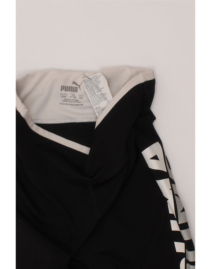 Puma Mädchen-Leggings mit Grafik, 9–10 Jahre, schwarzes Polyester