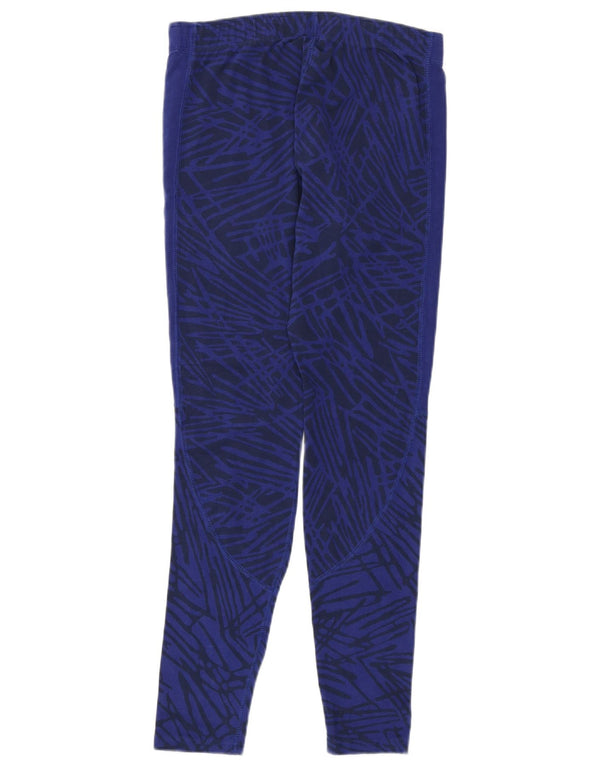 Ženske tajice Nike UK 12 Srednje plavi geometrijski pamuk