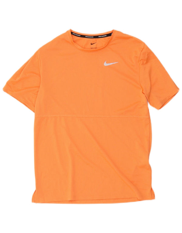 Nike Womens Dri Fit T-Shirt Top UK 10 Petit Orange Polyester
