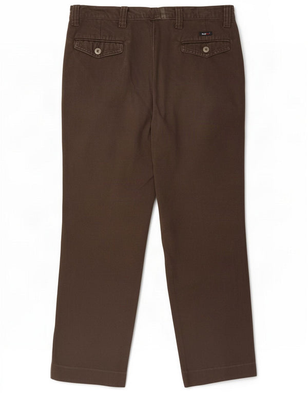 Roy Rogers Męskie proste spodnie chino IT 50 Large W32 L27 Brązowe bawełniane