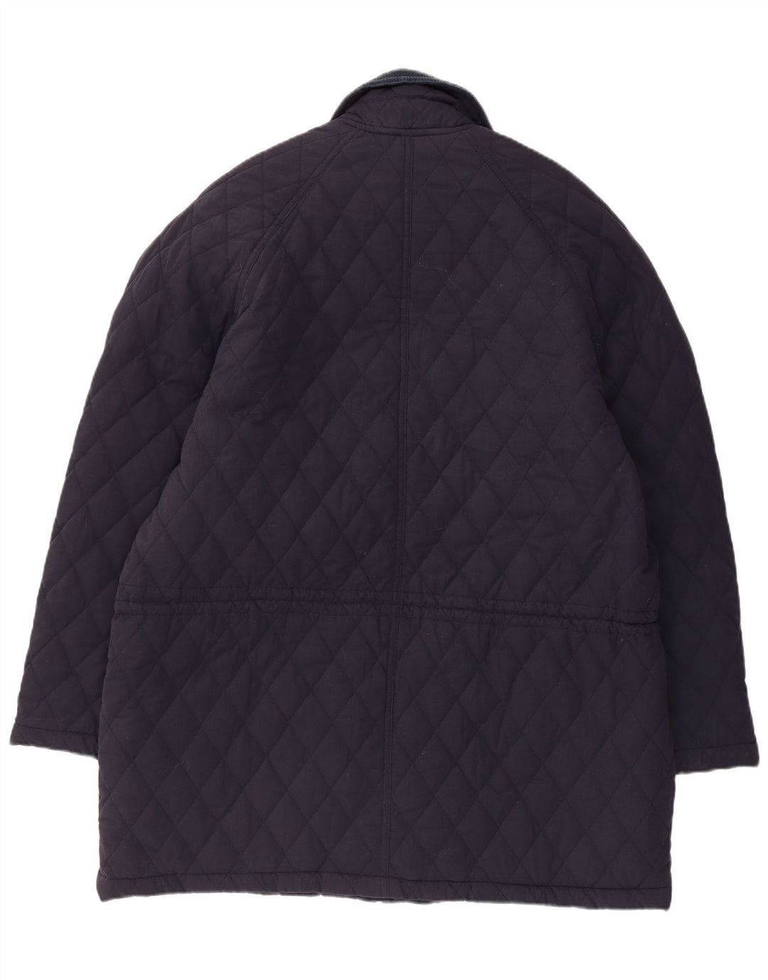 Vintage Mens Quilted Jacket UK 42 XL Navy Blue Polyester