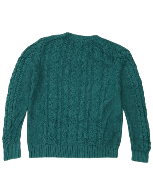 L.L.Bean Pull col bateau pour femme UK 12 en coton turquoise moyen