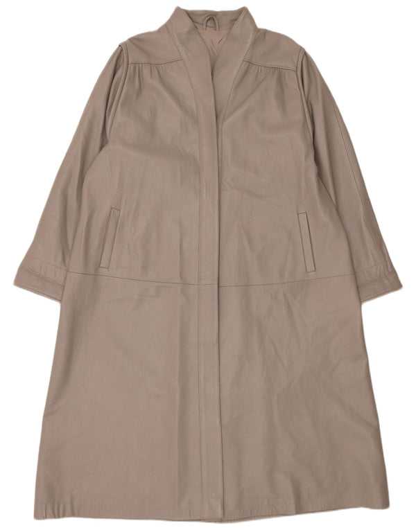 manteau en cuir surdimensionné femme vintage IT 44 Gris moyen