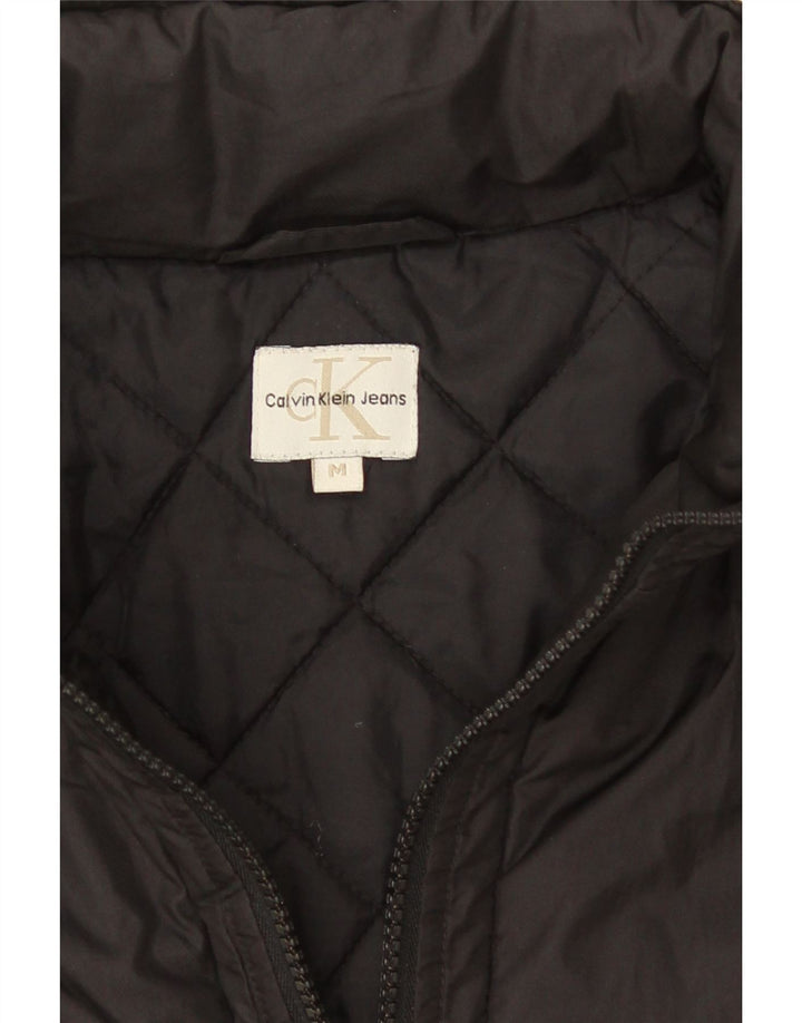Calvin Klein Womens Padded Jacket UK 12 Medium Black Polyester