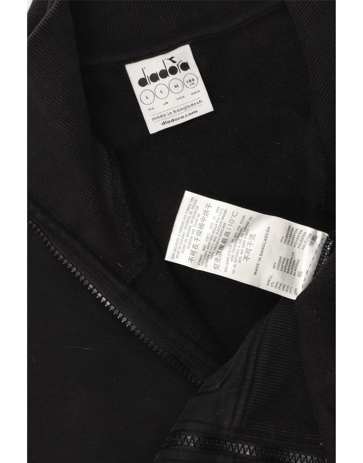 Giacca da tuta da uomo Diadora Large in cotone nero