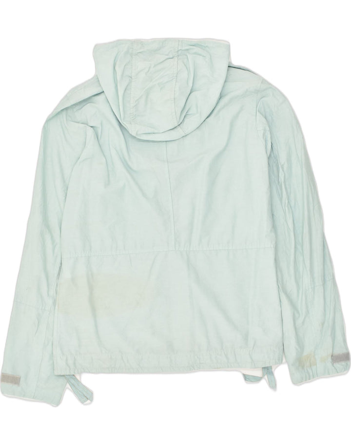 COLUMBIA Womens Hooded Rain Jacket UK 14 Large Blue Cotton | Vintage Columbia | Thrift | Second-Hand Columbia | Used Clothing | Messina Hembry 