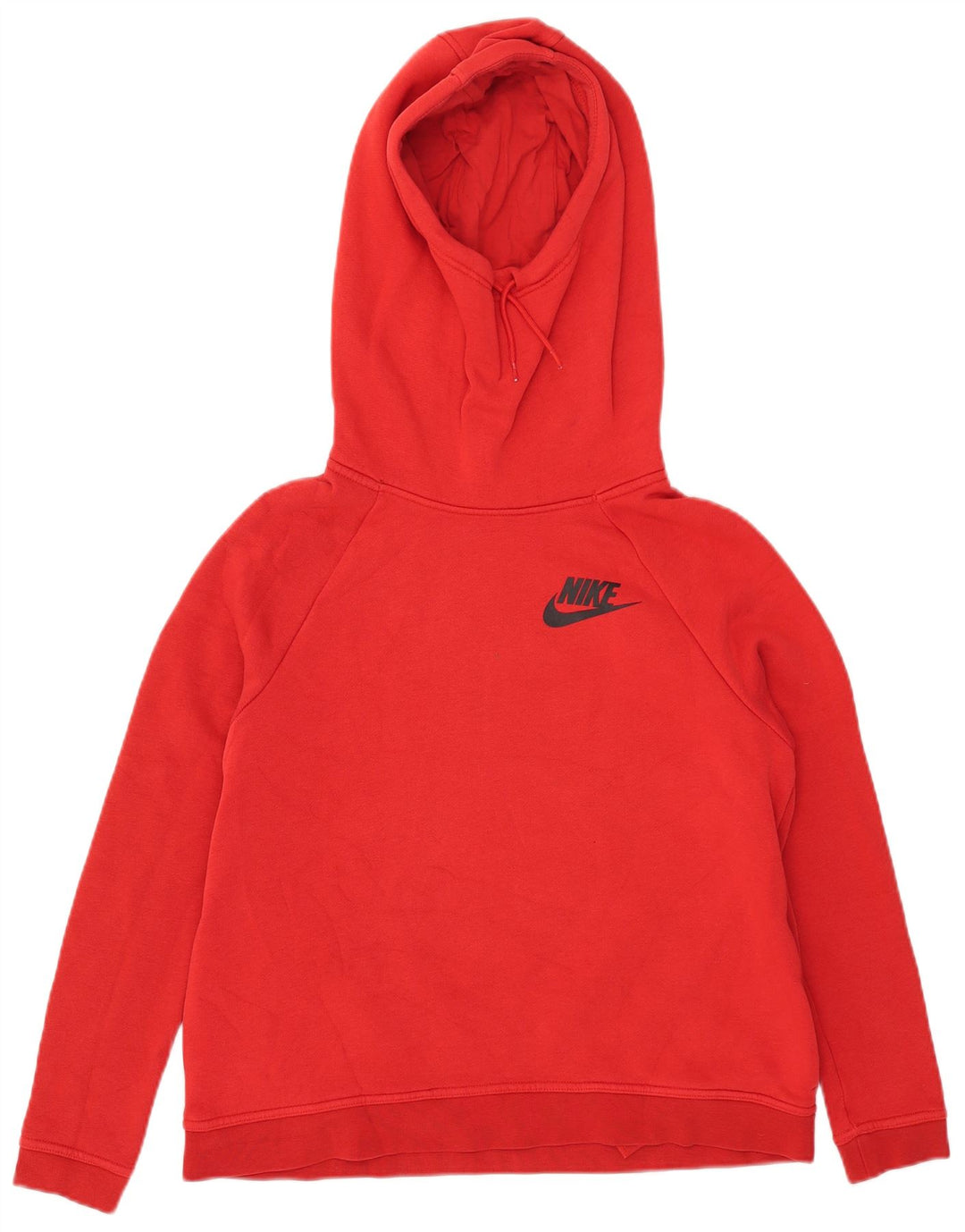 Nike Womens Hoodie Jumper UK 14 Medium Red Cotton