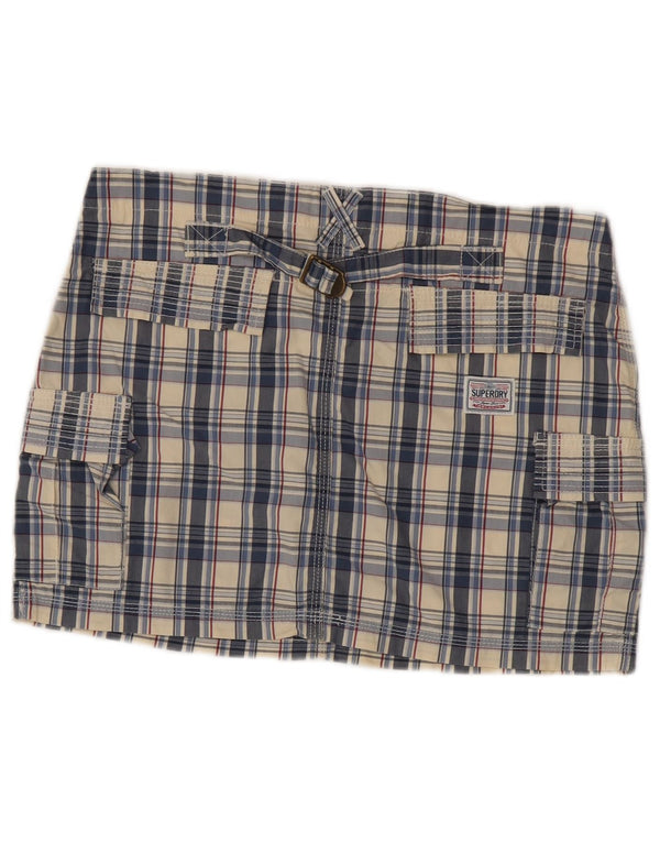 Gonna cargo da donna Superdry media W30 in cotone a quadri multicolore