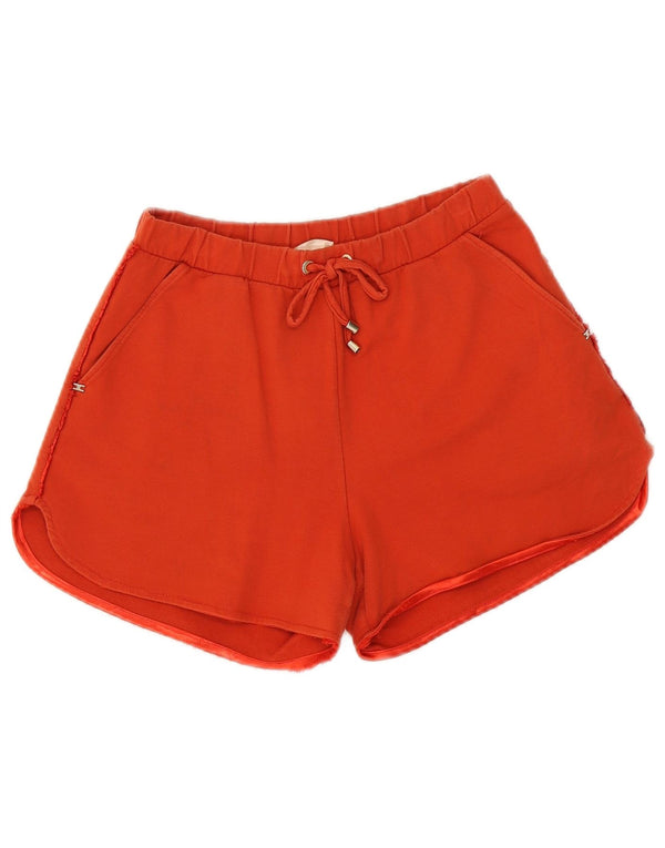 Elisabetta Franchi Damen Graphic Sport Shorts UK 10 Small Orange