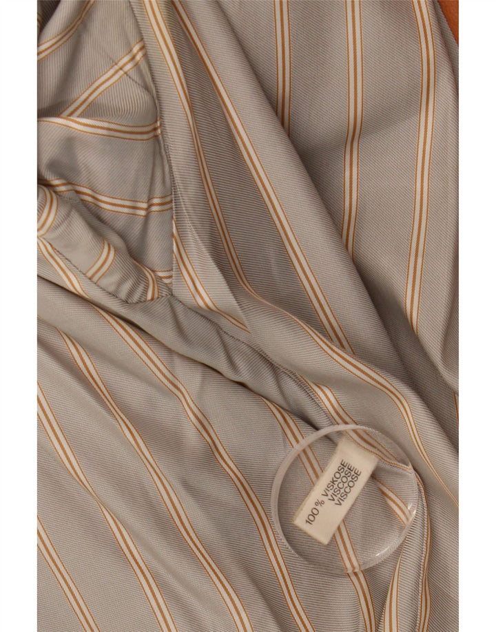 Cappotto in pelle doppiopetto vintage da donna UK 14 grande marrone