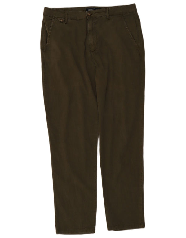 Zara Γυναικείο Slim παντελόνι Chino EU 42 Large W32 L28 Green