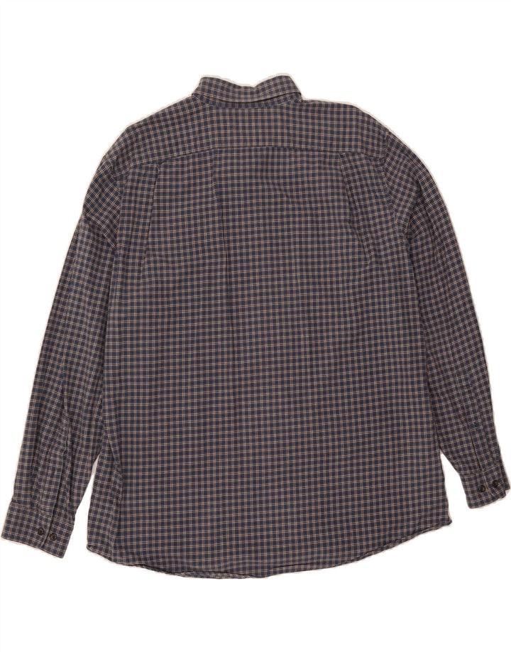 EDDIE BAUER Mens Relaxed Fit Shirt XL Blue Check Cotton Vintage Eddie Bauer and Second-Hand Eddie Bauer from Messina Hembry 
