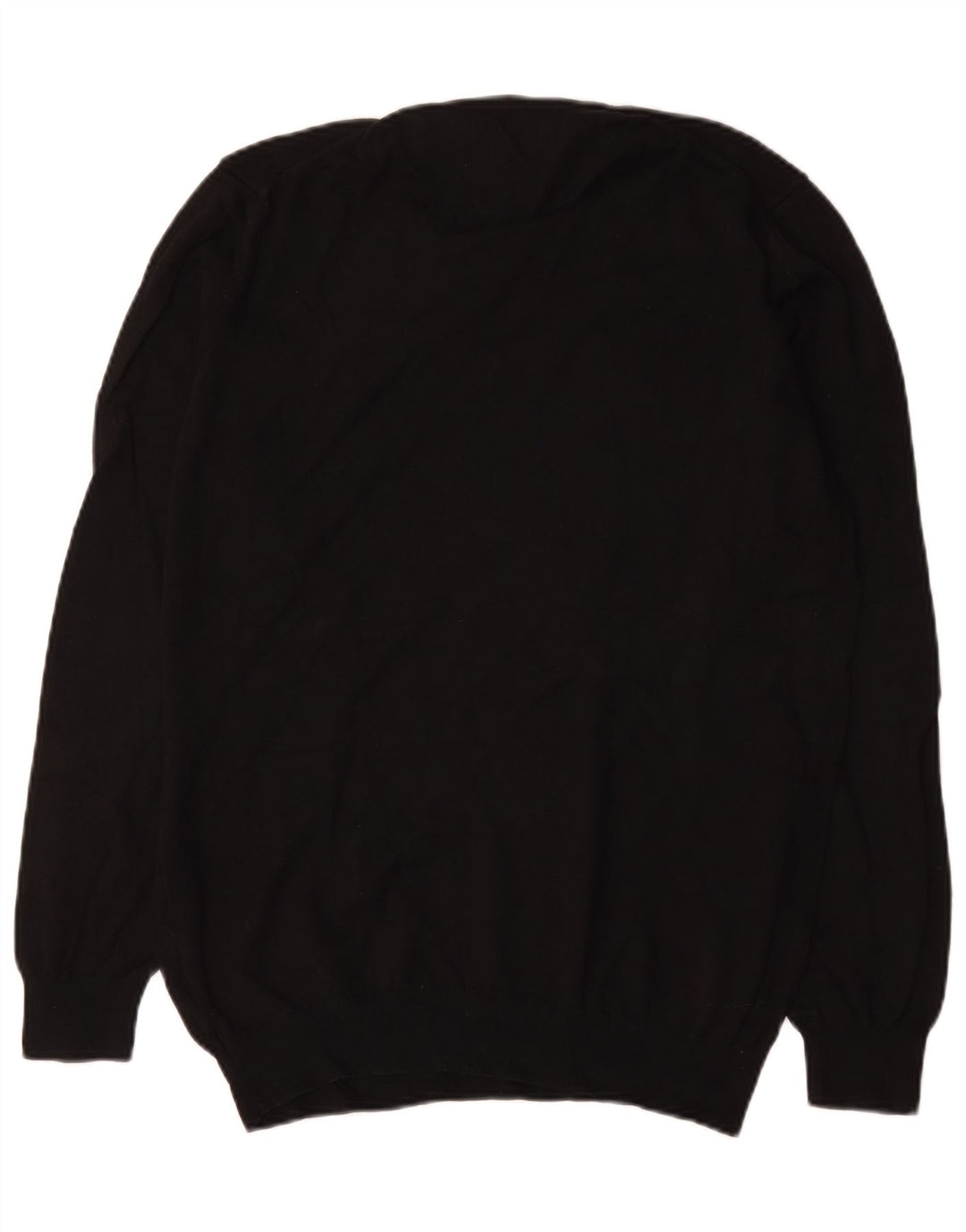 Zara Mens Crew Neck Jumper Sweater XL Black Cotton