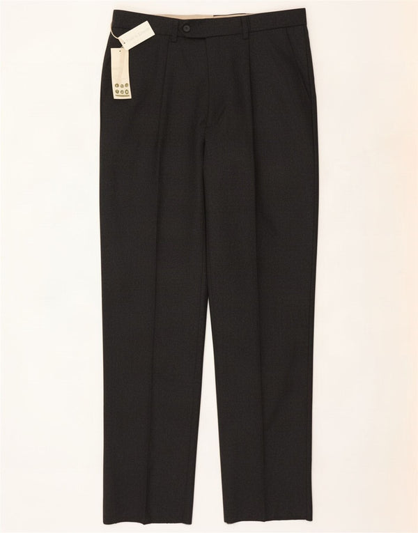 Vintage Mens Straight Suit Trousers IT 48 Medium W32 L34 Grey Wool