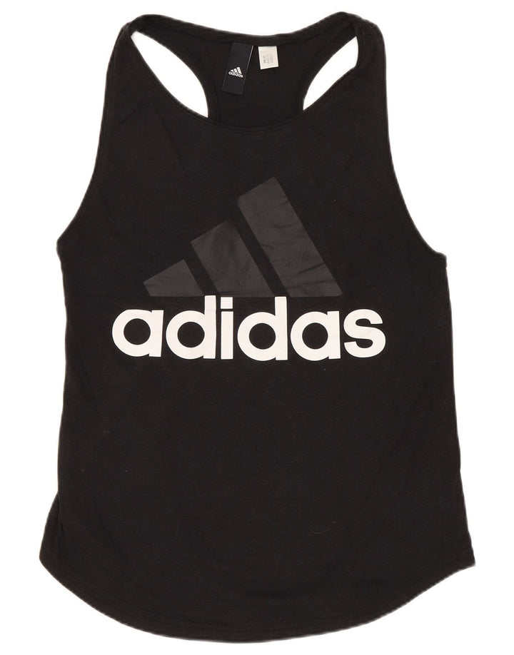 ADIDAS Womens Graphic Vest Top UK 8 Small Black