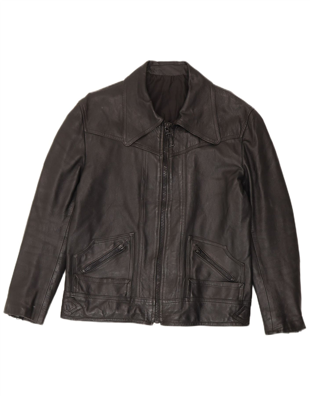 Vintage Mens Leather Jacket UK 38 Medium Black