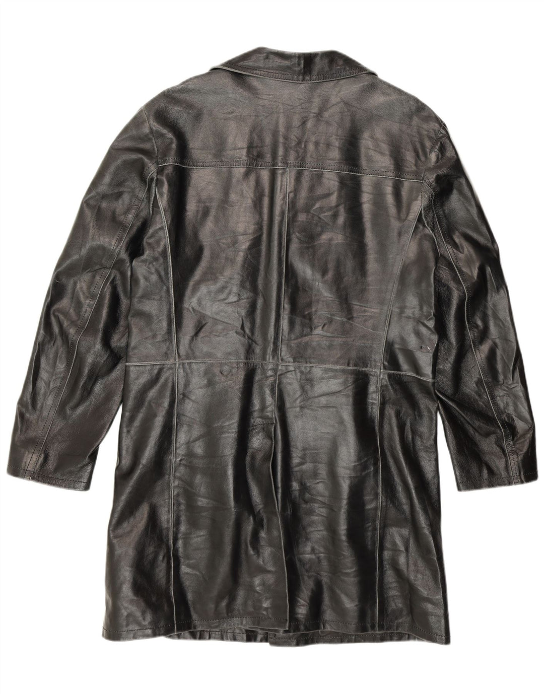 Davin Mens Leather Coat UK 40 Large Black Leather