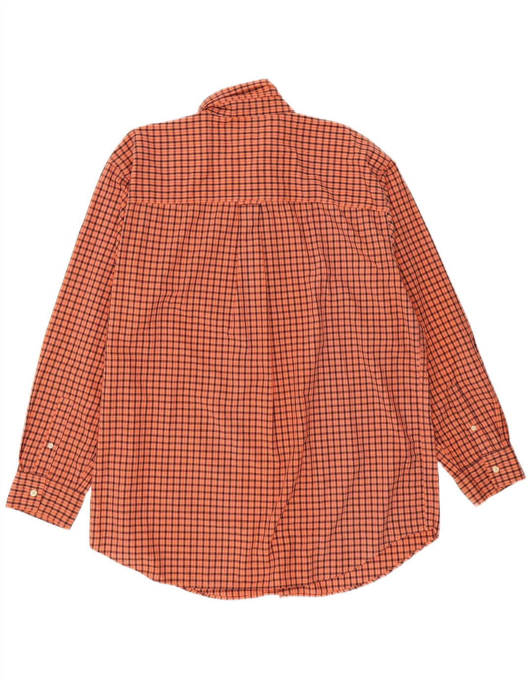 CHAPS Mens Tall Shirt XL Orange Check Cotton