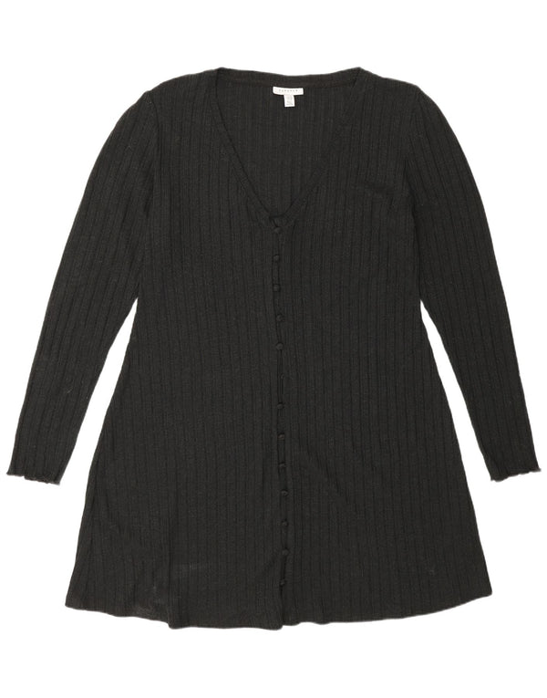 Topshop Womens Long Sleeve Jumper Dress UK 18 XL Grey Polyester