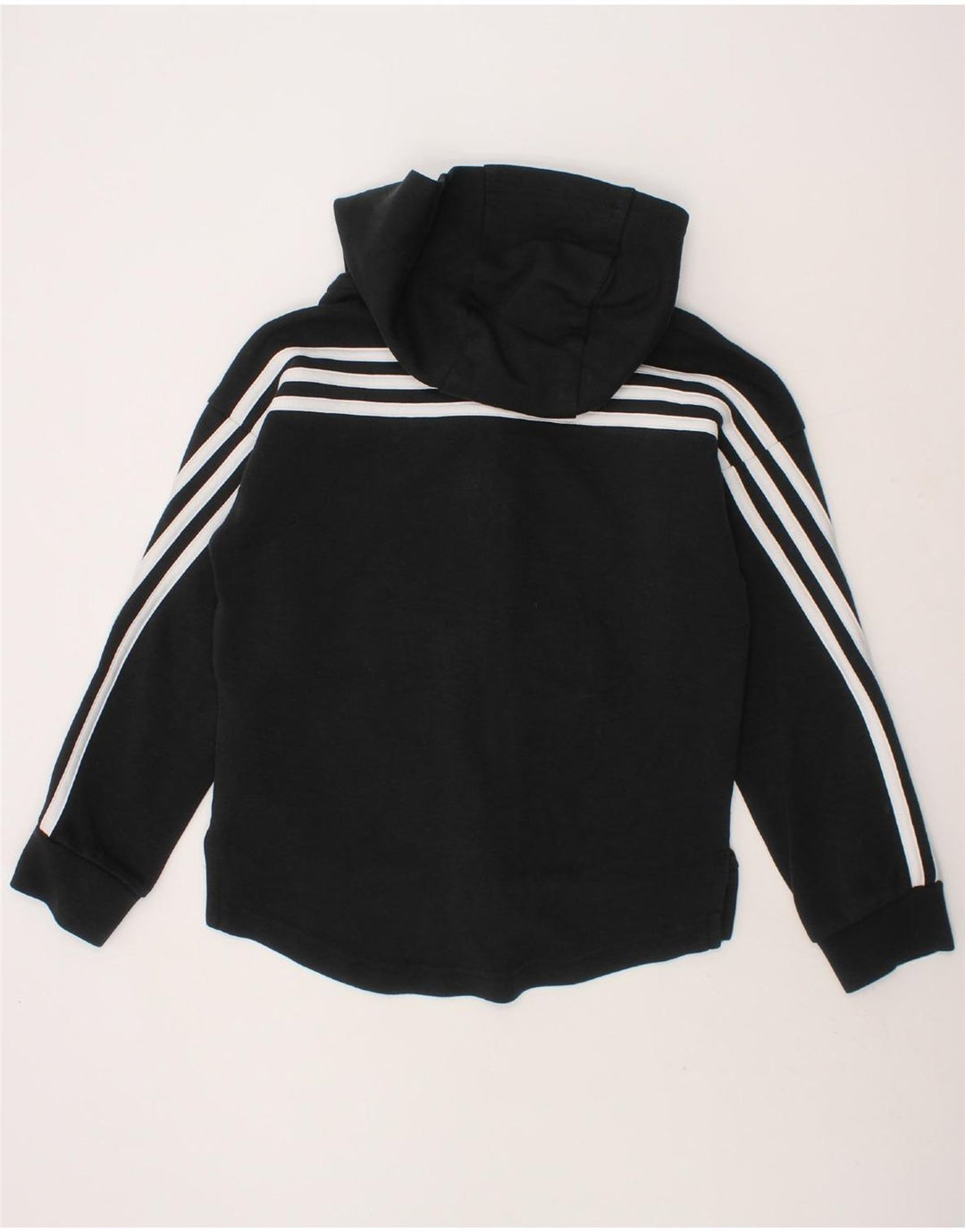 ADIDAS Boys Zip Hoodie Sweater 7-8 Years Black Cotton Vintage Adidas and Second-Hand Adidas from Messina Hembry 