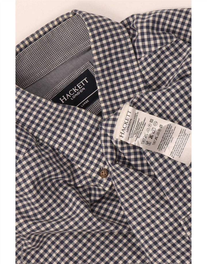 Hackett Chemise Homme Large Bleu Marine Vichy Coton