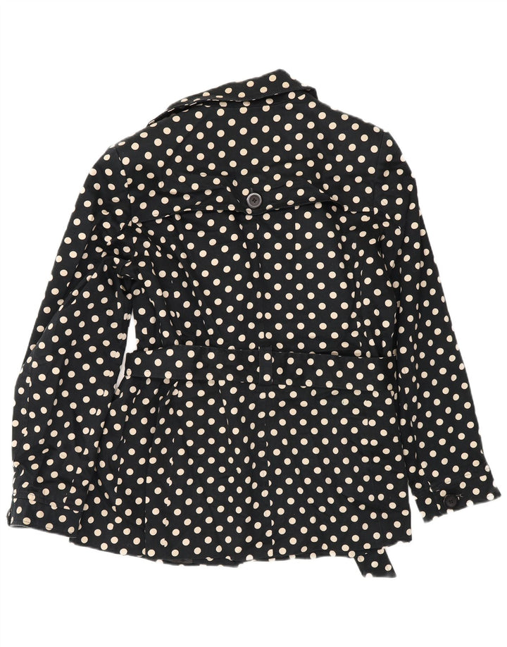 Giacca da donna a 3 bottoni John Lewis UK 16 grande cotone nero a pois