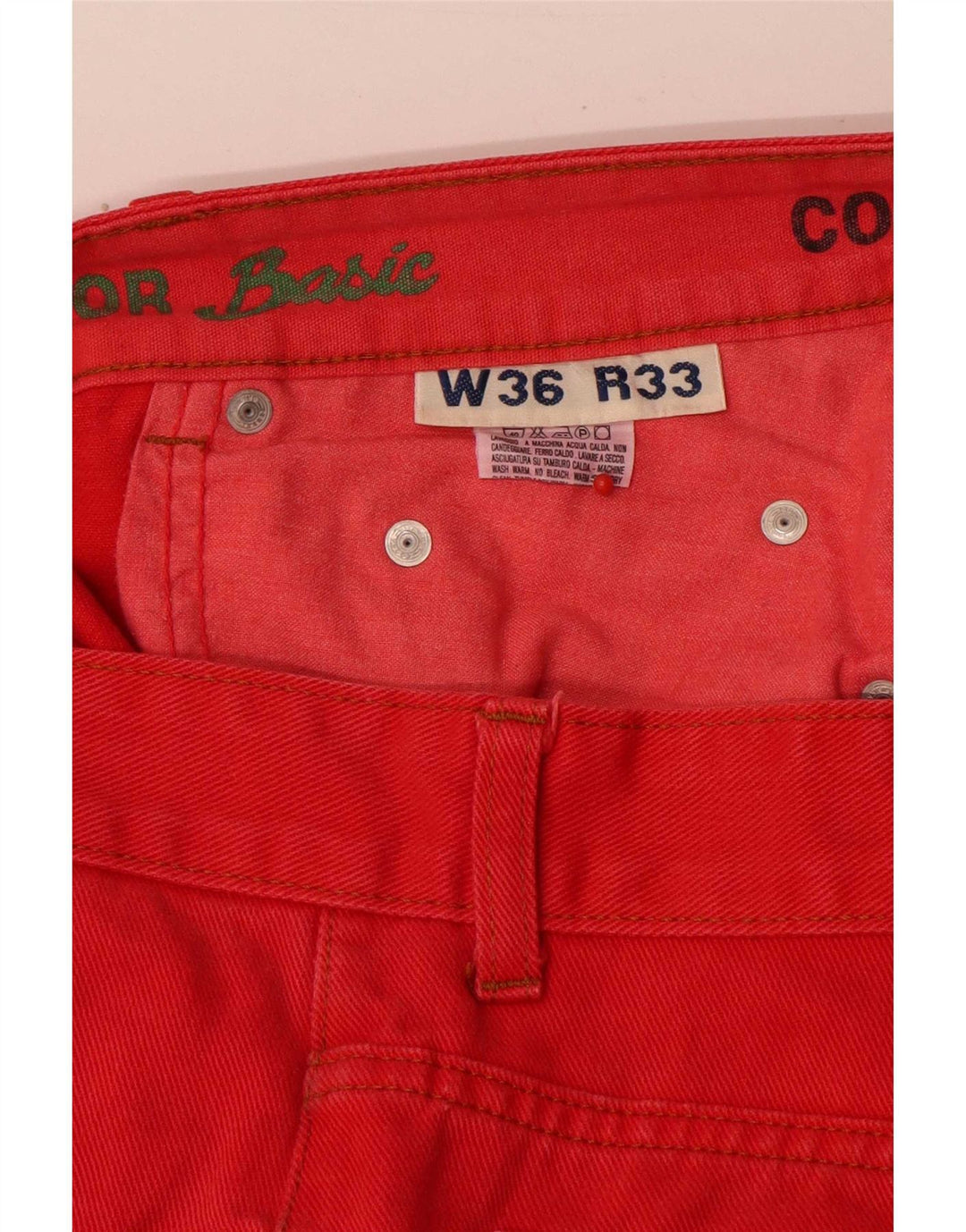 Vintage Mens Straight Jeans W36 L31 Red Cotton