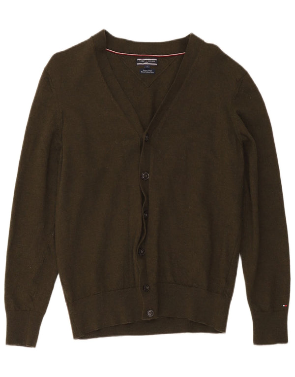 Tommy Hilfiger Dame Cardigan Sweater UK 18 XL Khaki Wool