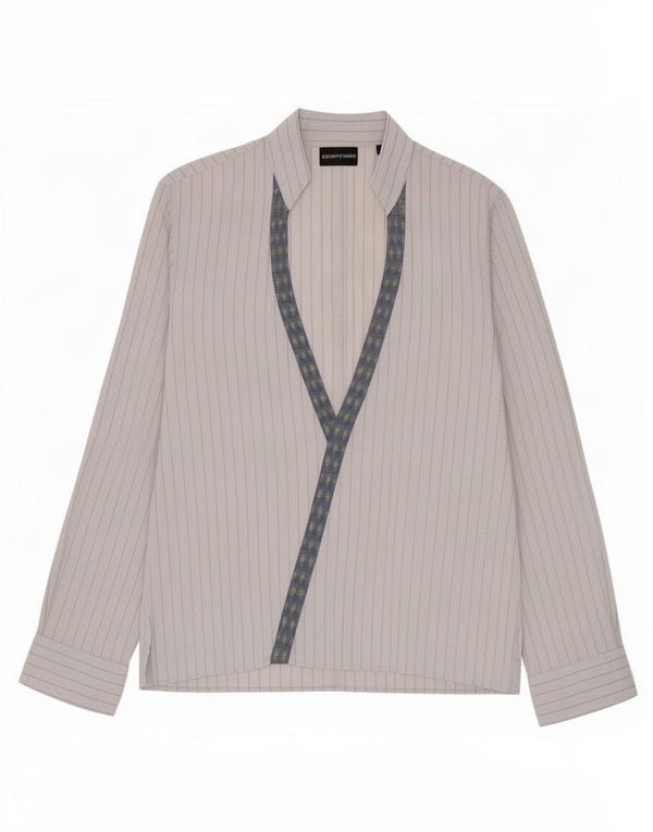 Camicia pullover da donna Emporio Armani UK 14 gessato blu medio