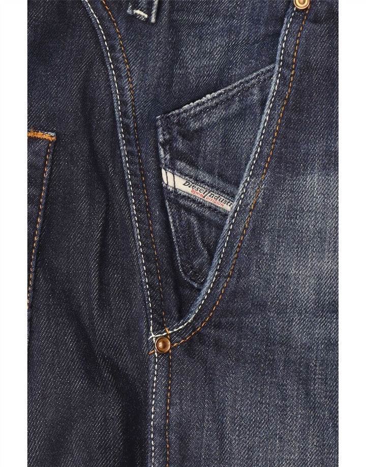 Diesel Mens Pheyo Distressed Straight Jeans W33 L34 Navy Blue Cotton