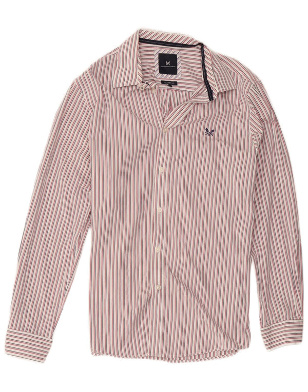 Crew Clothing Camicia da uomo dalla vestibilità classica, in cotone a righe bianche grandi