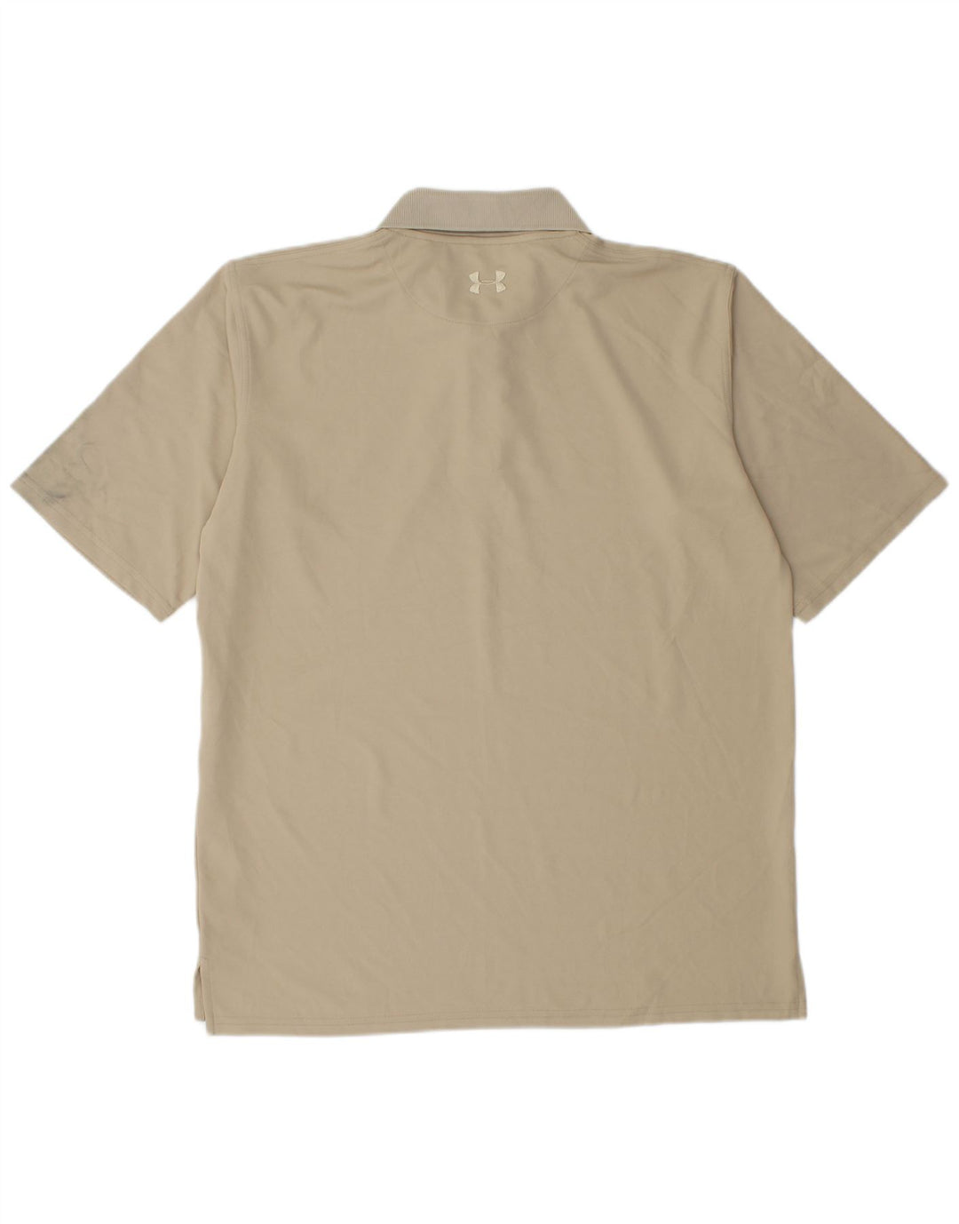 UNDER ARMOUR Mens Polo Shirt Medium Beige Polyester