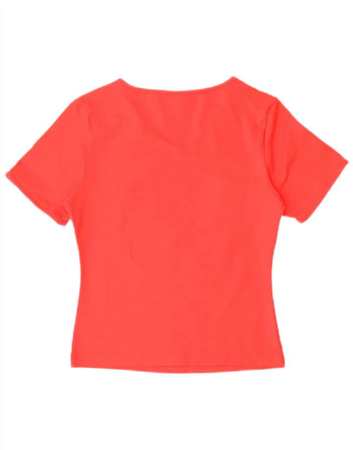 Adidas Dame T-Shirt Top UK 12 Medium Rød Polyester