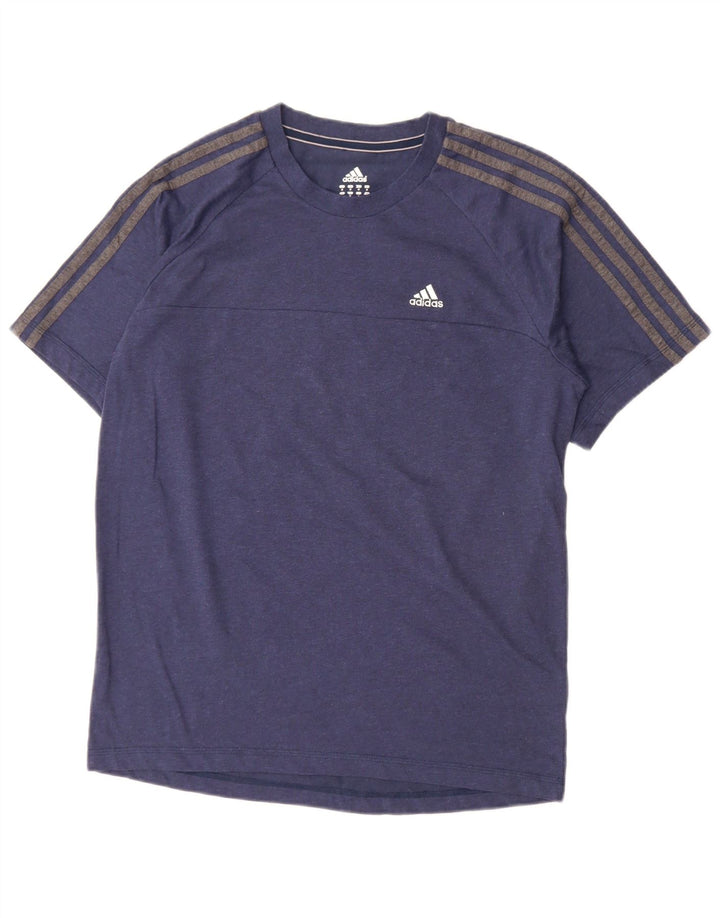 Adidas Herre Climalite T-Shirt Top Medium Marineblå Bomuld