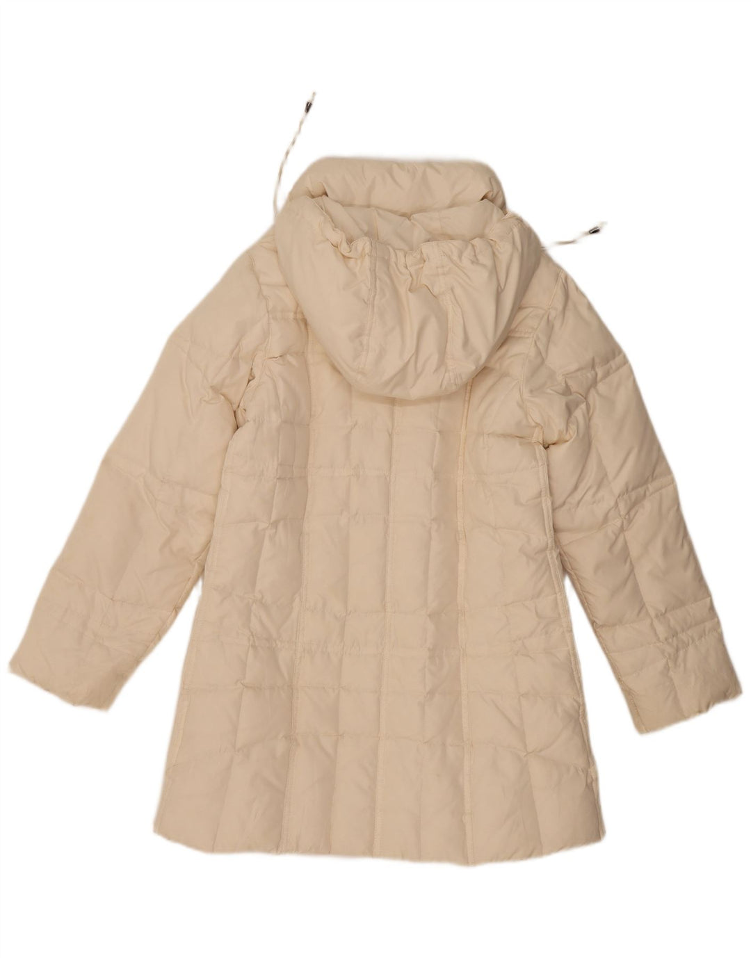 Vintage Womens Hooded Padded Coat IT 44 Medium Off White Polyester
