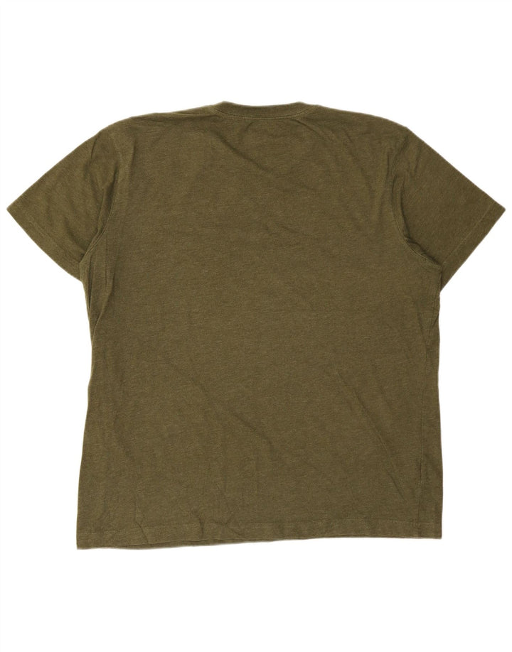 EDDIE BAUER Mens T-Shirt Top XL Khaki Cotton