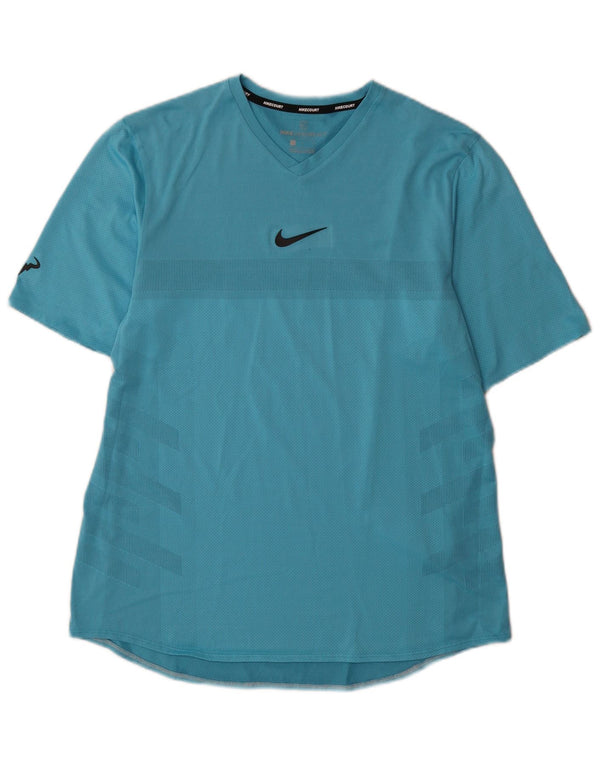 Nike Herren Dri Fit T-Shirt Top Large Blau Polyester