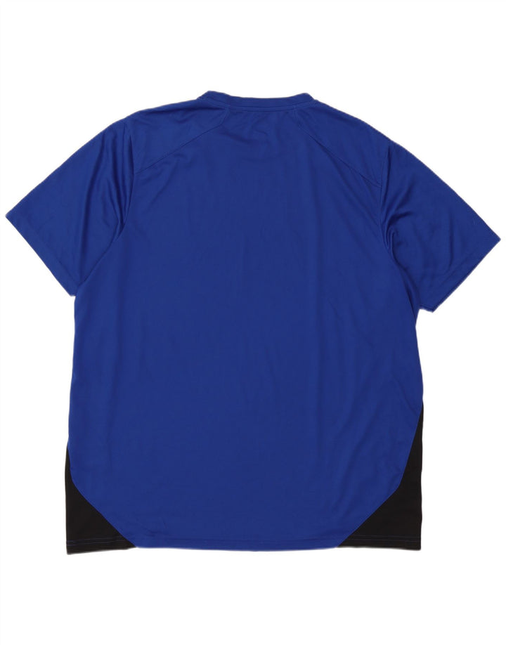 Reebok Mens Graphic T-Shirt Top XL Blue Colourblock Polyester