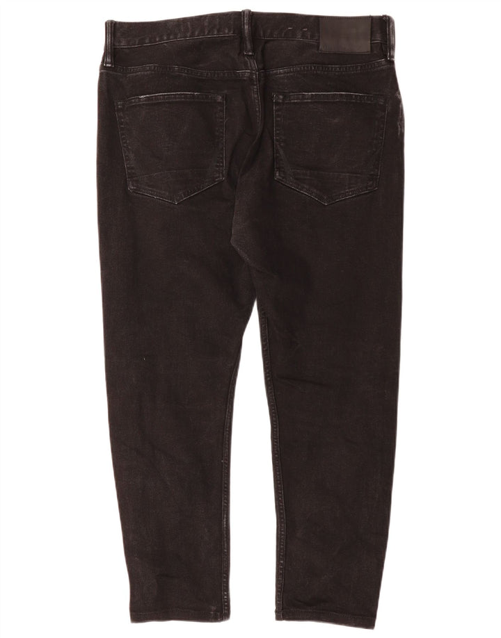 ALL SAINTS Herren-Zigaretten-Cropped-Jeans, W33, L24, schwarze Baumwolle