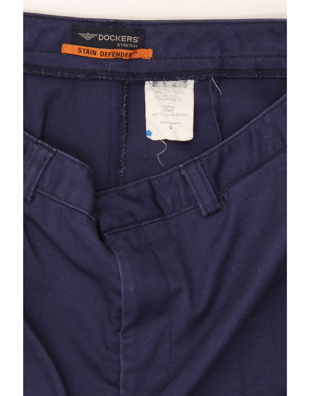 DOCKERS Womens Straight Capri Trousers US 4 Medium W28 L22 Navy Blue Vintage Dockers and Second-Hand Dockers from Messina Hembry 